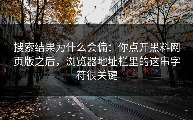 搜索结果为什么会偏：你点开黑料网页版之后，浏览器地址栏里的这串字符很关键